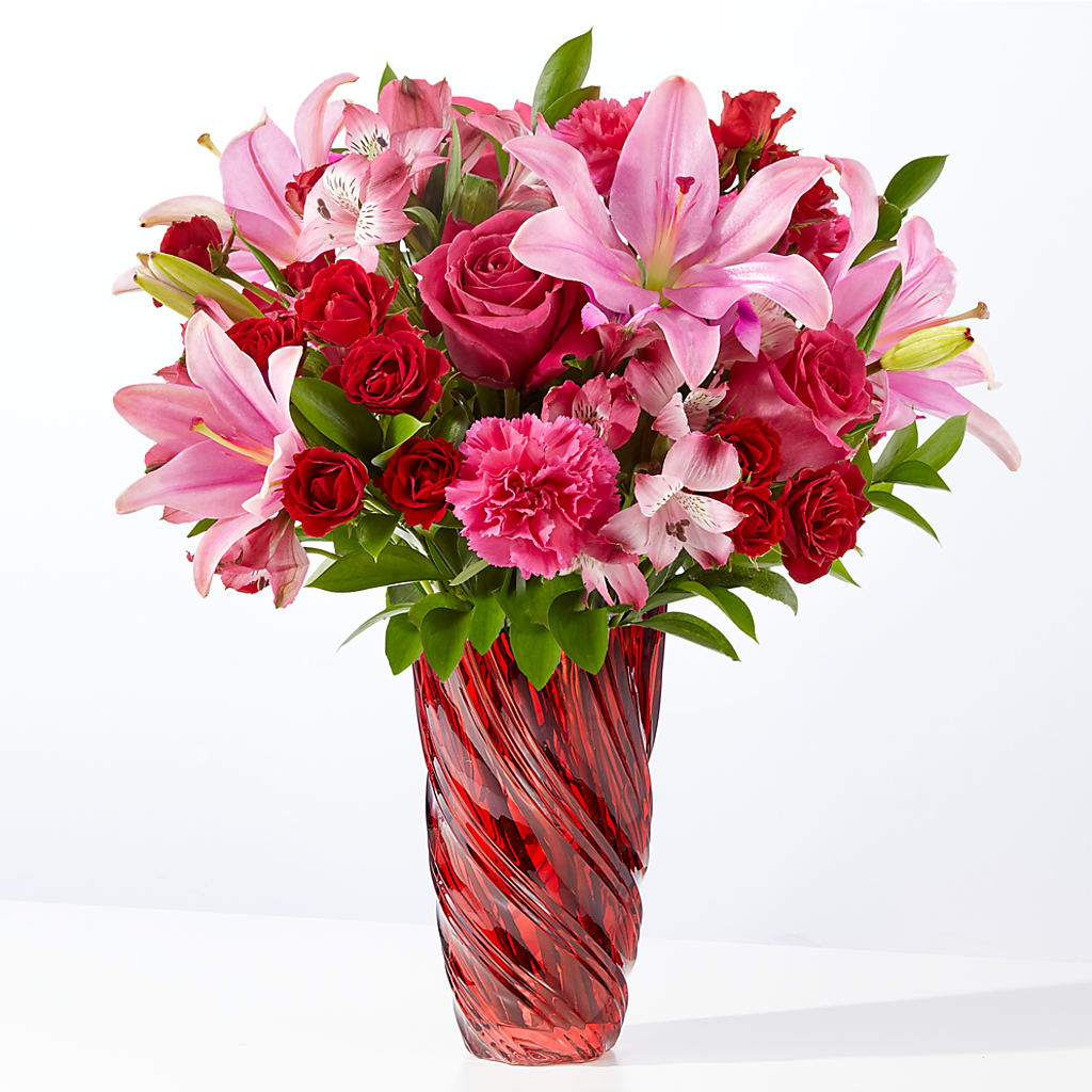 In Love Bouquet with Luxe Swirl Vase – TIFFANEY'S FLOWERS & GIFTS, Junction City KY