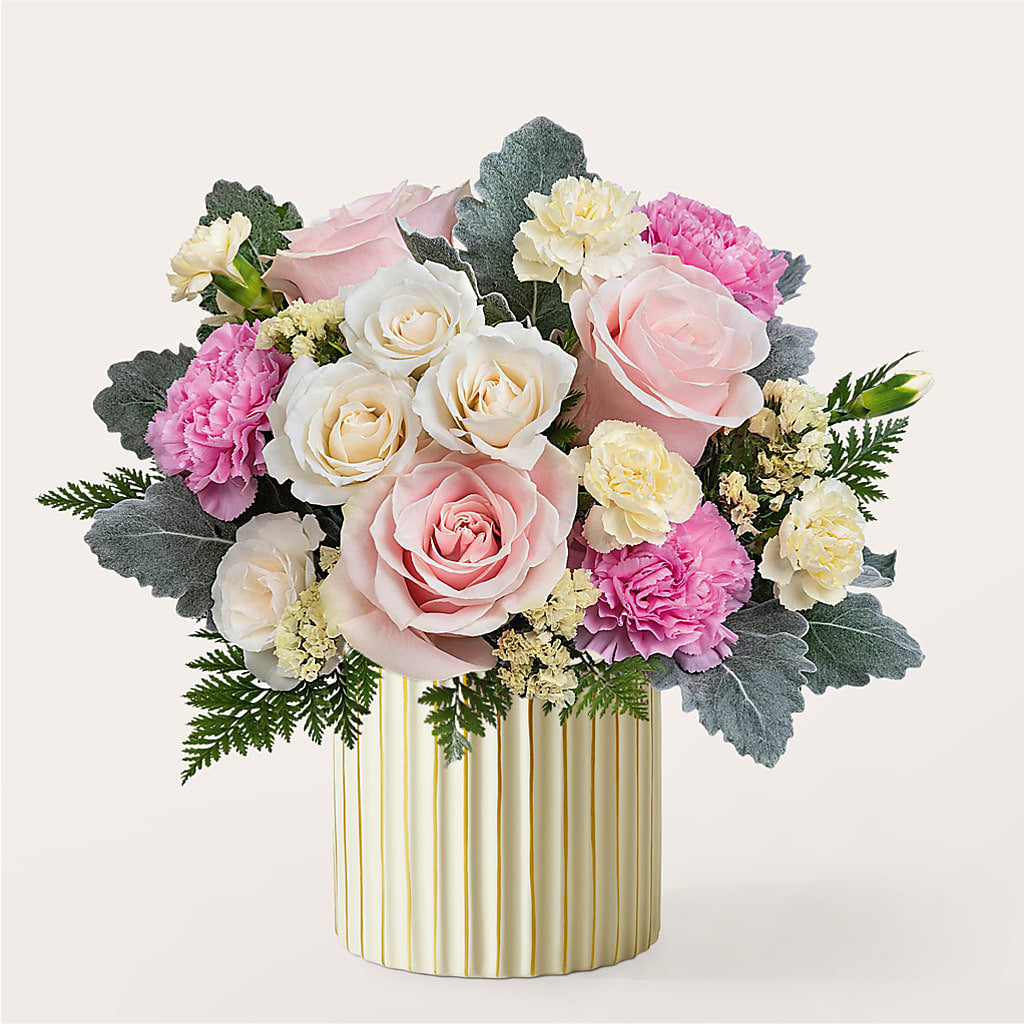 Blissful Moments Bouquet with Ivory Vase – TIFFANEY'S FLOWERS & GIFTS, Junction City KY