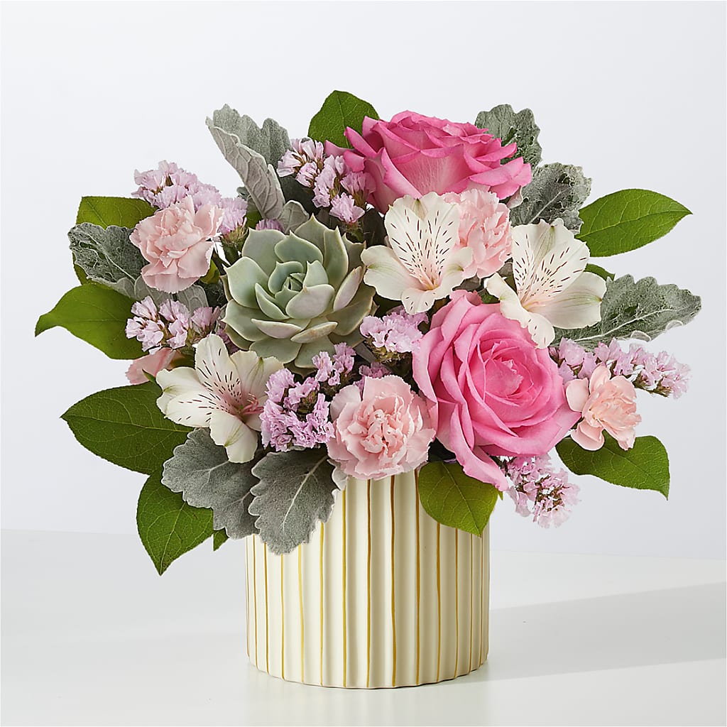 Dusty Rose Bouquet with Ivory Vase – TIFFANEY'S FLOWERS & GIFTS, Junction City KY