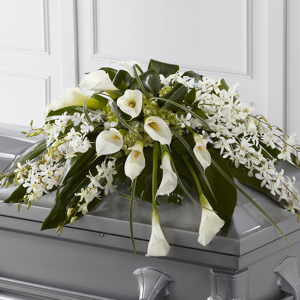 Angel Wings Casket Spray – TIFFANEY'S FLOWERS & GIFTS, Junction City KY