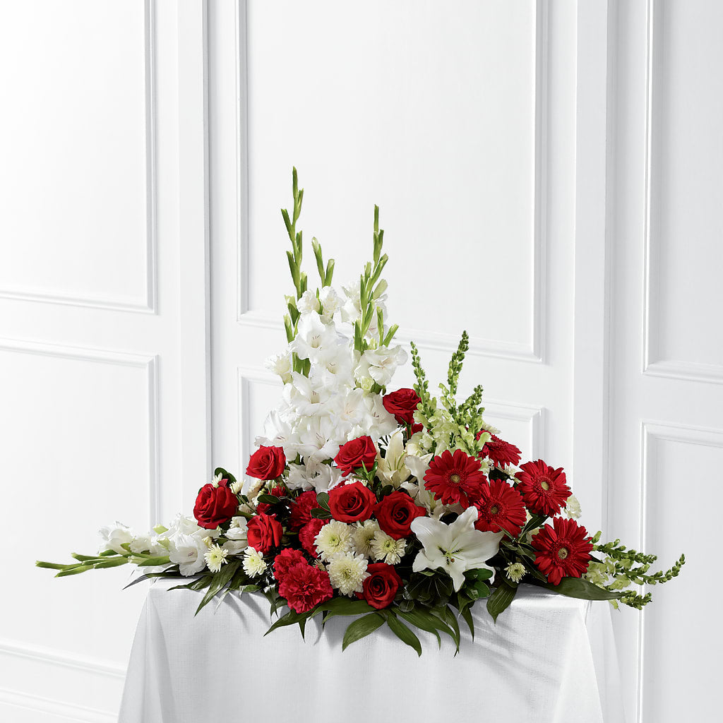 Crimson & White Arrangement – TIFFANEY'S FLOWERS & GIFTS, Junction City KY