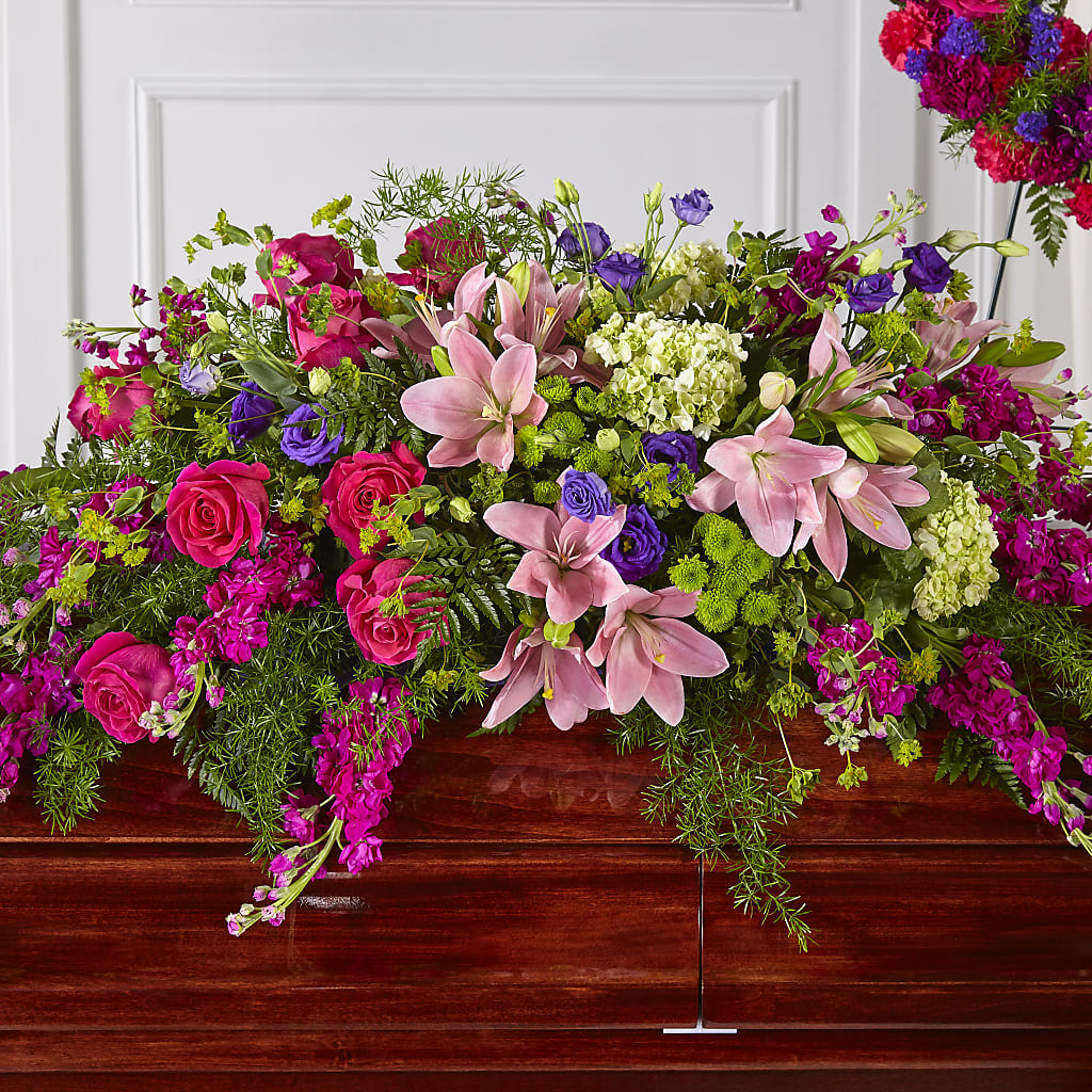 Radiant Tribute Casket Spray – TIFFANEY'S FLOWERS & GIFTS, Junction City KY