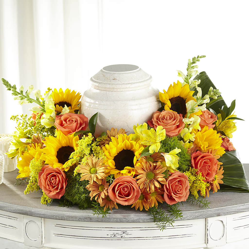 Faithful Sunflower Cremation Adornment – TIFFANEY'S FLOWERS & GIFTS, Junction City KY