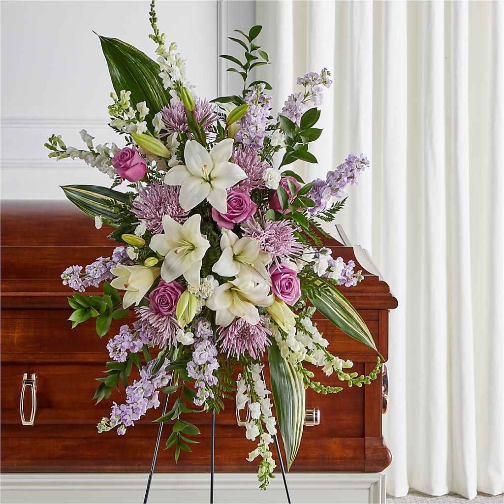 Grateful Hearts Standing Spray – TIFFANEY'S FLOWERS & GIFTS, Junction City KY