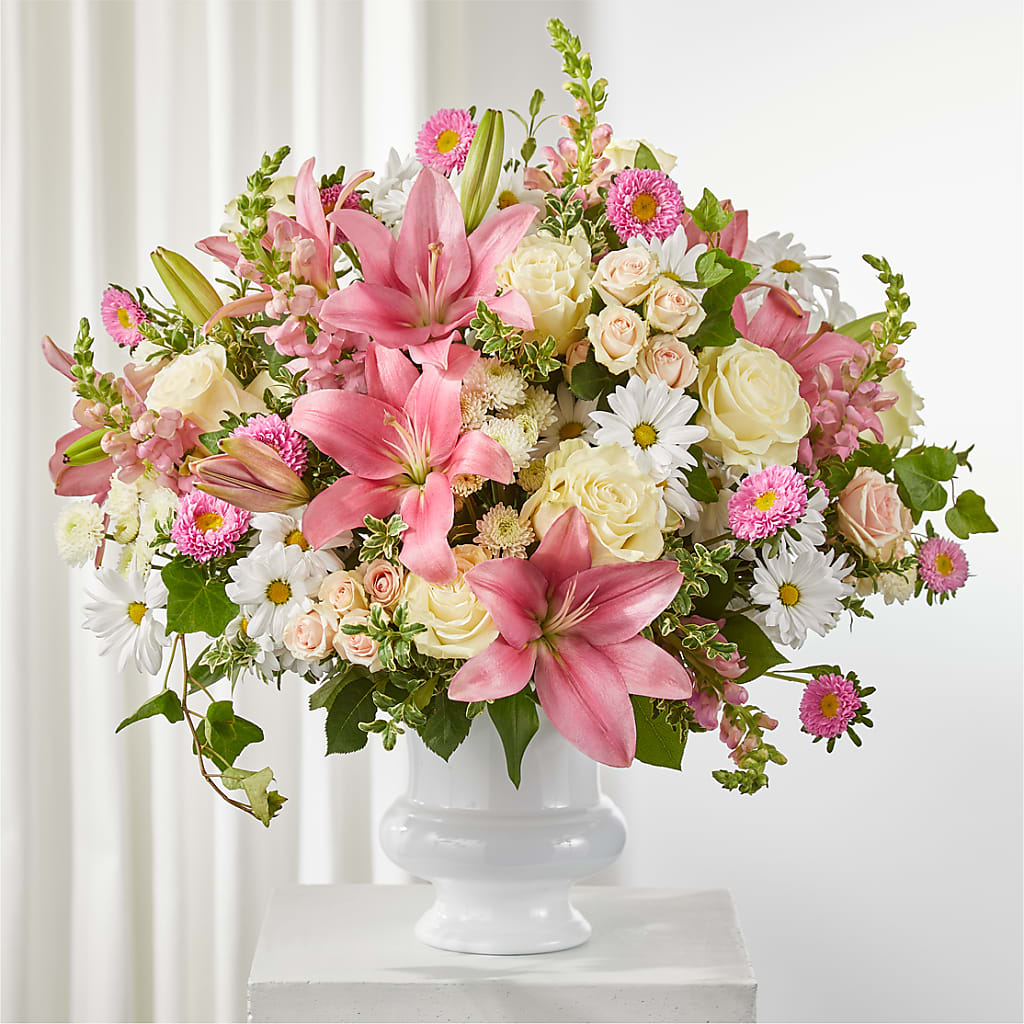 Empathetic Blooms Urn Arrangement – TIFFANEY'S FLOWERS & GIFTS, Junction City KY