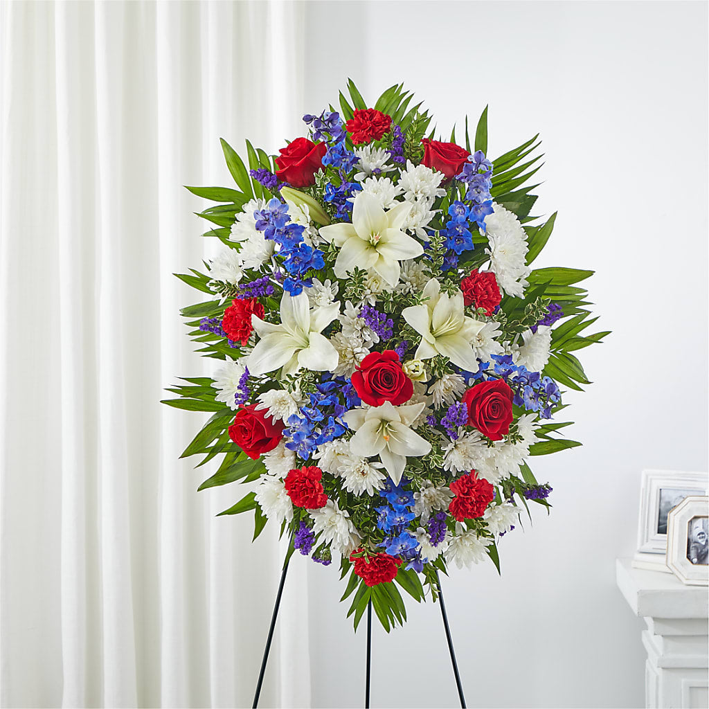 Cherished Service Standing Spray – TIFFANEY'S FLOWERS & GIFTS, Junction City KY