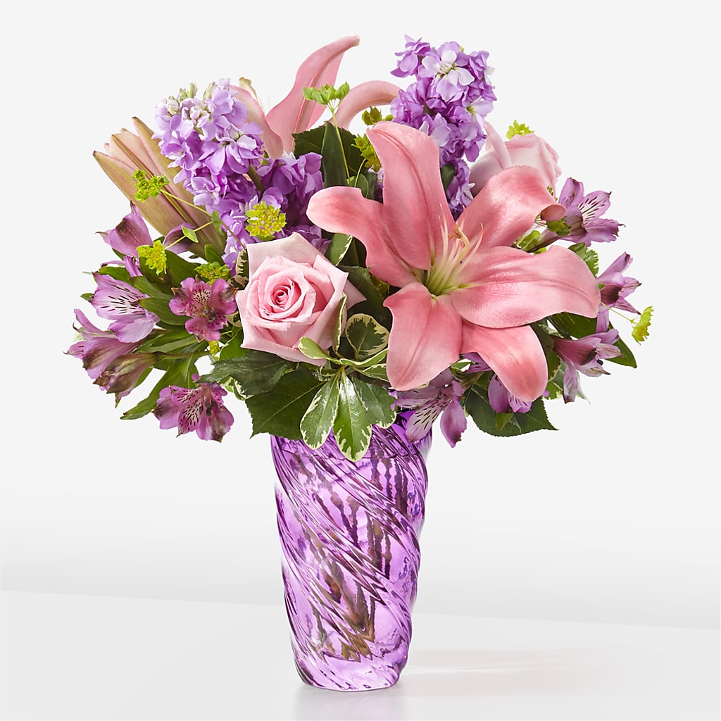 Precious Petals Bouquet with Luxe Swirl Vase – TIFFANEY'S FLOWERS & GIFTS, Junction City KY