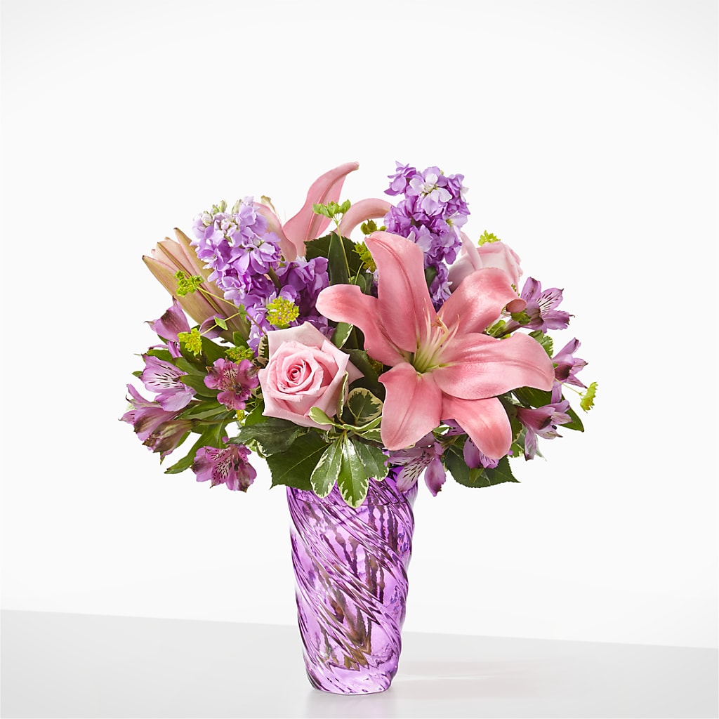 Precious Petals Bouquet with Luxe Swirl Vase – TIFFANEY'S FLOWERS & GIFTS, Junction City KY
