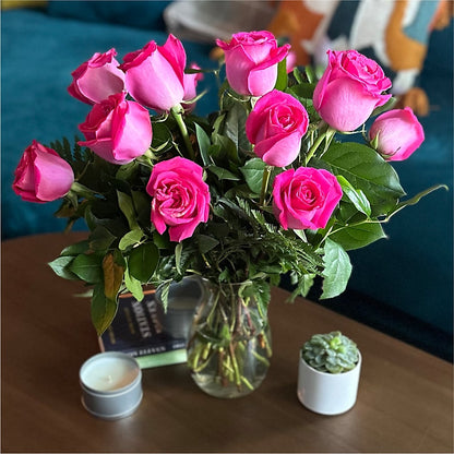 Long Stem Pink Rose Bouquet – TIFFANEY'S FLOWERS & GIFTS, Junction City KY