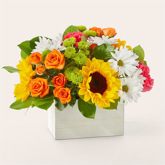Sun-drenched Blooms Box Bouquet – TIFFANEY'S FLOWERS & GIFTS, Junction City KY