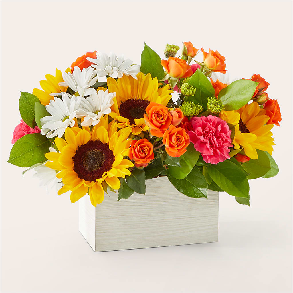 Sun-drenched Blooms Box Bouquet – TIFFANEY'S FLOWERS & GIFTS, Junction City KY