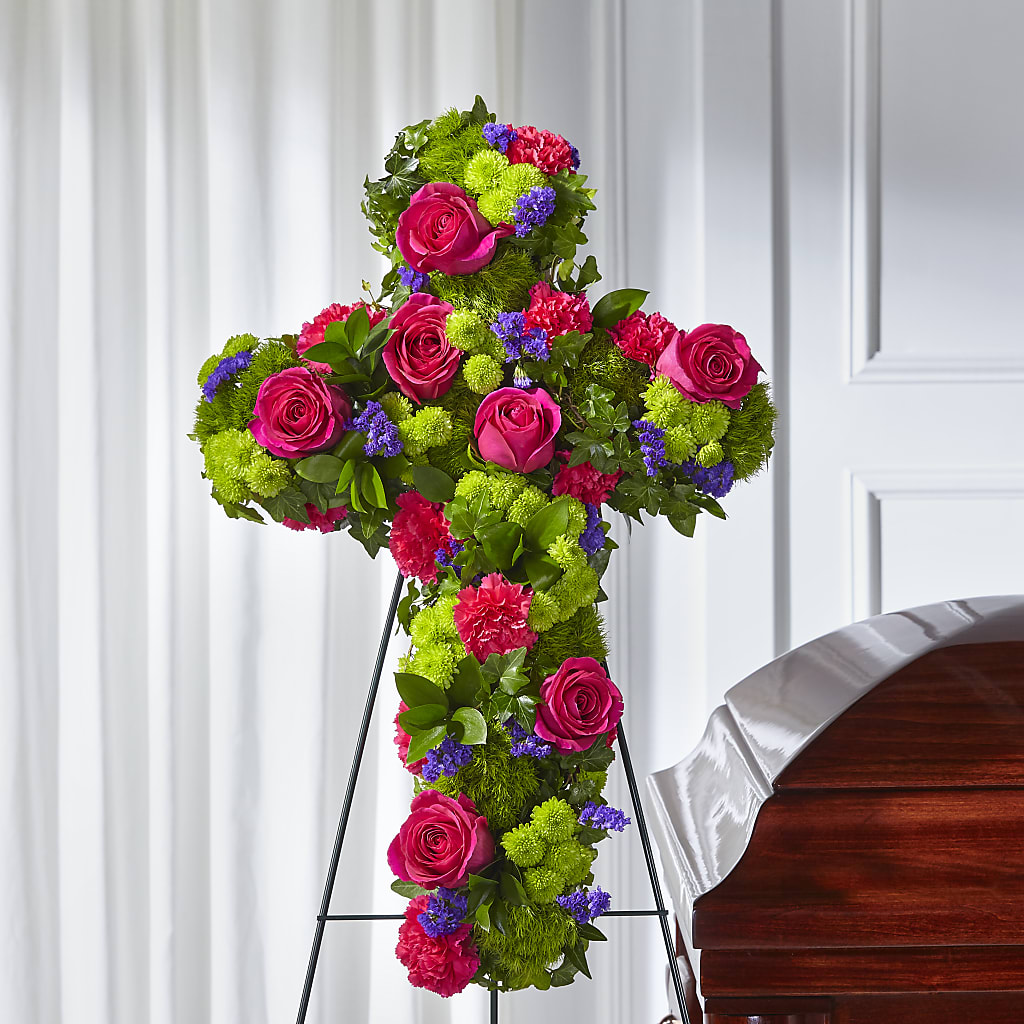 Tribute Rose Floral Cross – TIFFANEY'S FLOWERS & GIFTS, Junction City KY