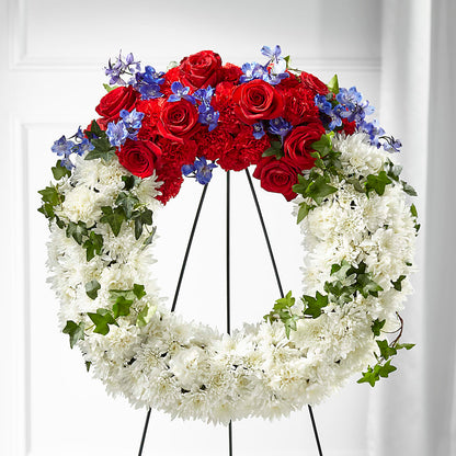 Patriotic Passion Wreath – TIFFANEY'S FLOWERS & GIFTS, Junction City KY