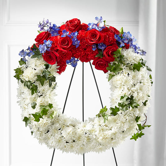 Patriotic Passion Wreath – TIFFANEY'S FLOWERS & GIFTS, Junction City KY