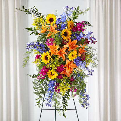 Sunlit Memories Standing Spray (Standard) – TIFFANEY'S FLOWERS & GIFTS, Junction City KY