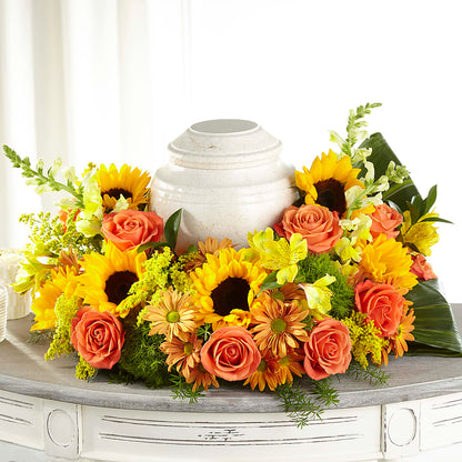 Faithful Sunflower Cremation Adornment – TIFFANEY'S FLOWERS & GIFTS, Junction City KY