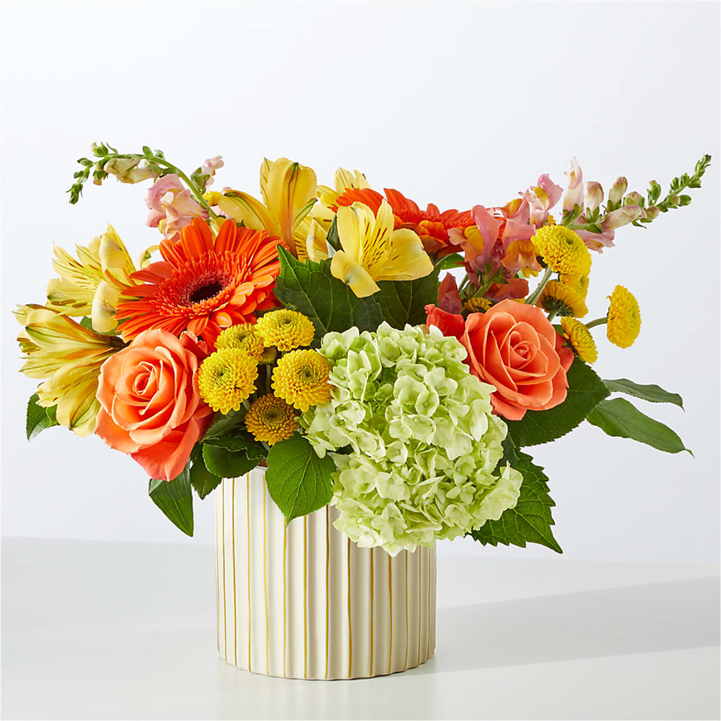 Autumn Sunshine Bouquet with Ivory Vase – TIFFANEY'S FLOWERS & GIFTS, Junction City KY
