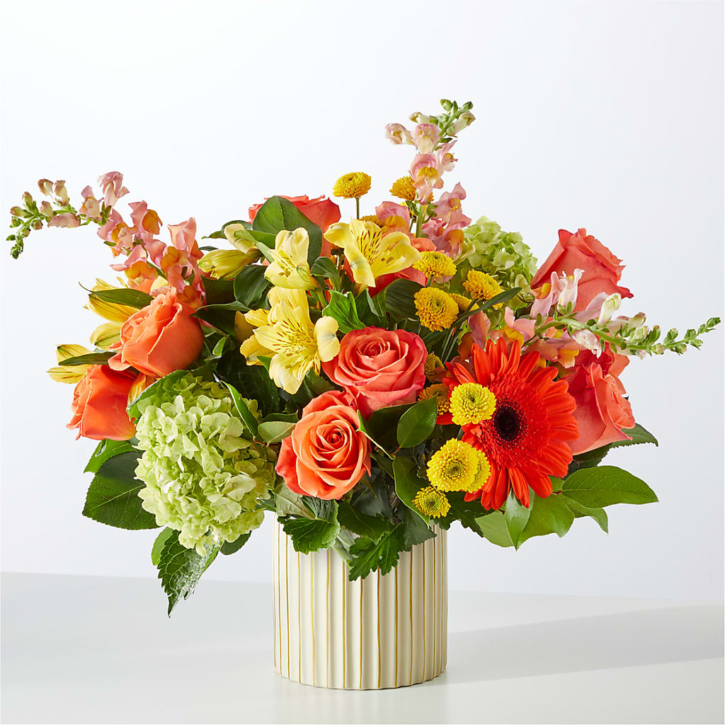 Autumn Sunshine Bouquet with Ivory Vase – TIFFANEY'S FLOWERS & GIFTS, Junction City KY