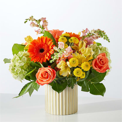 Autumn Sunshine Bouquet with Ivory Vase – TIFFANEY'S FLOWERS & GIFTS, Junction City KY