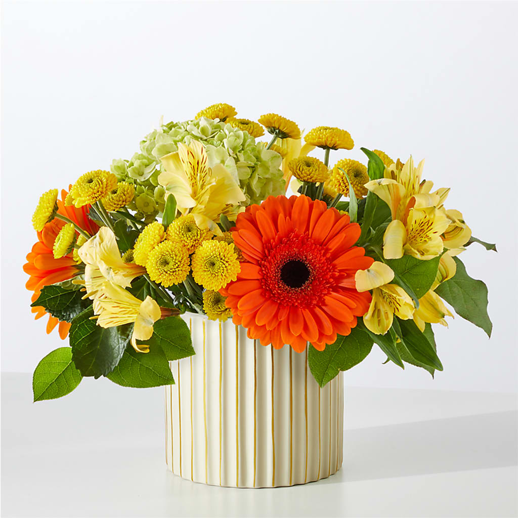 Autumn Sunshine Bouquet with Ivory Vase – TIFFANEY'S FLOWERS & GIFTS, Junction City KY