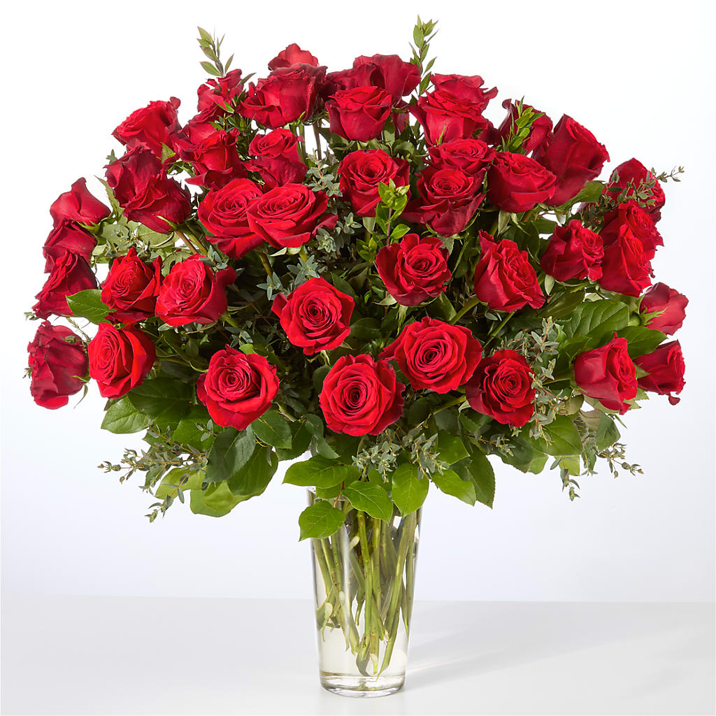 Forever Yours Fifty Stem Red Rose Bouquet – TIFFANEY'S FLOWERS & GIFTS, Junction City KY