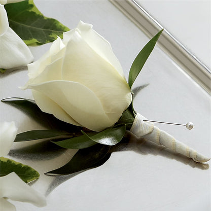 White Rose Boutonniere – TIFFANEY'S FLOWERS & GIFTS, Junction City KY